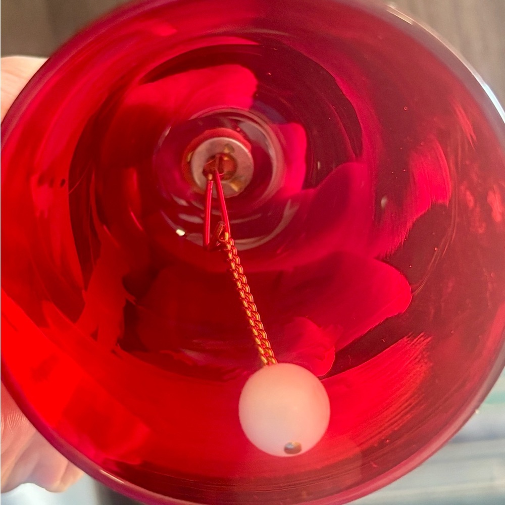 Vintage 70s Westmoreland Cranberry Glass Bell-featuring Mary Gregory - Picture 6 of 6